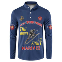 Montford Point Marines Button Sweatshirt The Right To Fight - Blue - Wonder Print Shop