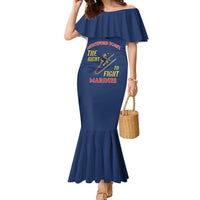 Montford Point Marines Family Matching Mermaid Dress and Hawaiian Shirt The Right To Fight - Blue - Wonder Print Shop