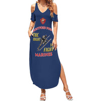 Montford Point Marines Family Matching Summer Maxi Dress and Hawaiian Shirt The Right To Fight - Blue - Wonder Print Shop