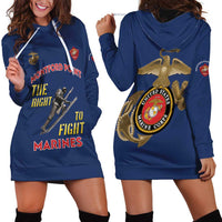 Montford Point Marines Hoodie Dress The Right To Fight - Blue - Wonder Print Shop