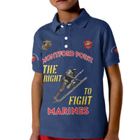 Montford Point Marines Kid Polo Shirt The Right To Fight - Blue - Wonder Print Shop