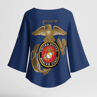 Montford Point Marines Kimono Sleeve Blouse The Right To Fight - Blue - Wonder Print Shop