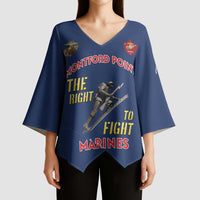 Montford Point Marines Kimono Sleeve Blouse The Right To Fight - Blue - Wonder Print Shop