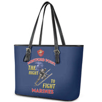 Montford Point Marines Leather Tote Bag The Right To Fight - Blue - Wonder Print Shop