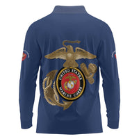 Montford Point Marines Long Sleeve Polo Shirt The Right To Fight - Blue - Wonder Print Shop