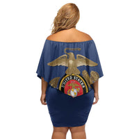 Montford Point Marines Off Shoulder Short Dress The Right To Fight - Blue - Wonder Print Shop