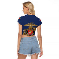 Montford Point Marines Raglan Cropped T Shirt The Right To Fight - Blue - Wonder Print Shop
