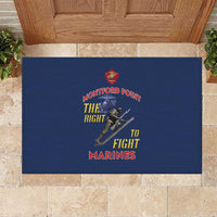 Montford Point Marines Rubber Doormat The Right To Fight - Blue - Wonder Print Shop