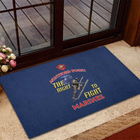 Montford Point Marines Rubber Doormat The Right To Fight - Blue - Wonder Print Shop