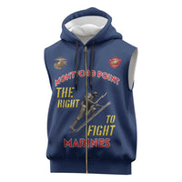 Montford Point Marines Sleeveless Zip Hoodie The Right To Fight - Blue - Wonder Print Shop