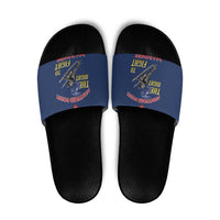 Montford Point Marines Slide Sandals The Right To Fight - Blue - Wonder Print Shop