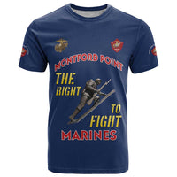 Montford Point Marines T Shirt The Right To Fight - Blue - Wonder Print Shop