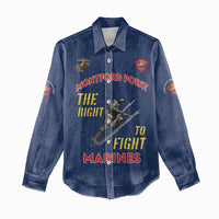 Montford Point Marines Women Casual Shirt The Right To Fight - Blue - Wonder Print Shop
