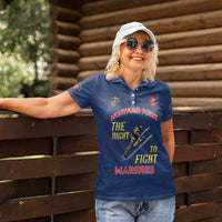 Montford Point Marines Women Polo Shirt The Right To Fight - Blue - Wonder Print Shop