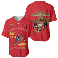 Montford Point Marines Baseball Jersey The Right To Fight - Red - Wonder Print Shop