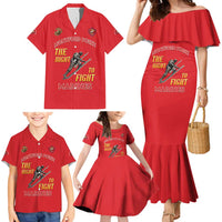 Montford Point Marines Family Matching Mermaid Dress and Hawaiian Shirt The Right To Fight - Red - Wonder Print Shop