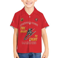 Montford Point Marines Family Matching Off Shoulder Short Dress and Hawaiian Shirt The Right To Fight - Red - Wonder Print Shop