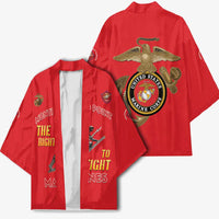 Montford Point Marines Kimono The Right To Fight - Red - Wonder Print Shop