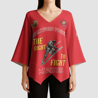 Montford Point Marines Kimono Sleeve Blouse The Right To Fight - Red - Wonder Print Shop