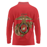 Montford Point Marines Long Sleeve Polo Shirt The Right To Fight - Red - Wonder Print Shop