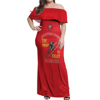 Montford Point Marines Off Shoulder Maxi Dress The Right To Fight - Red - Wonder Print Shop