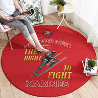 Montford Point Marines Round Carpet The Right To Fight - Red - Wonder Print Shop