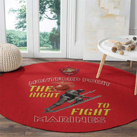 Montford Point Marines Round Carpet The Right To Fight - Red - Wonder Print Shop