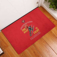 Montford Point Marines Rubber Doormat The Right To Fight - Red - Wonder Print Shop