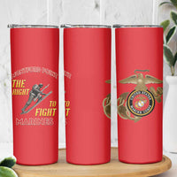 Montford Point Marines Skinny Tumbler The Right To Fight - Red - Wonder Print Shop