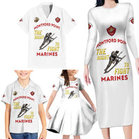 Montford Point Marines Family Matching Long Sleeve Bodycon Dress and Hawaiian Shirt The Right To Fight - White - Wonder Print Shop