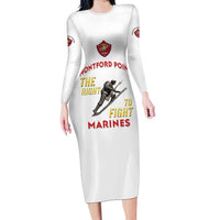 Montford Point Marines Family Matching Long Sleeve Bodycon Dress and Hawaiian Shirt The Right To Fight - White - Wonder Print Shop