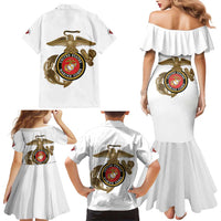 Montford Point Marines Family Matching Mermaid Dress and Hawaiian Shirt The Right To Fight - White - Wonder Print Shop