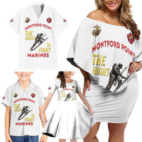 Montford Point Marines Family Matching Off Shoulder Short Dress and Hawaiian Shirt The Right To Fight - White - Wonder Print Shop