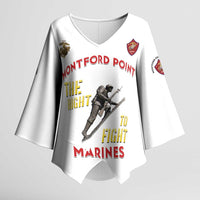 Montford Point Marines Kimono Sleeve Blouse The Right To Fight - White - Wonder Print Shop