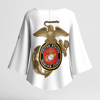 Montford Point Marines Kimono Sleeve Blouse The Right To Fight - White - Wonder Print Shop