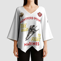 Montford Point Marines Kimono Sleeve Blouse The Right To Fight - White - Wonder Print Shop