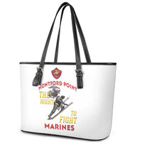 Montford Point Marines Leather Tote Bag The Right To Fight - White - Wonder Print Shop