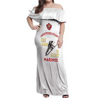 Montford Point Marines Off Shoulder Maxi Dress The Right To Fight - White - Wonder Print Shop