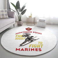 Montford Point Marines Round Carpet The Right To Fight - White - Wonder Print Shop