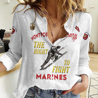 Montford Point Marines Women Casual Shirt The Right To Fight - White - Wonder Print Shop