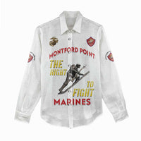 Montford Point Marines Women Casual Shirt The Right To Fight - White - Wonder Print Shop