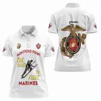 Montford Point Marines Women Polo Shirt The Right To Fight - White - Wonder Print Shop