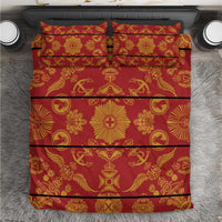 Lesotho Seanamarena Kharetsa Royal Red Bedding Set Basotho Traditional Blanket Style - Wonder Print Shop