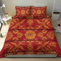 Lesotho Seanamarena Kharetsa Royal Red Bedding Set Basotho Traditional Blanket Style - Wonder Print Shop