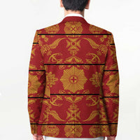 Lesotho Seanamarena Kharetsa Royal Red Blazer Basotho Traditional Blanket Style - Wonder Print Shop