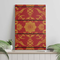 Lesotho Seanamarena Kharetsa Royal Red Canvas Wall Art Basotho Traditional Blanket Style - Wonder Print Shop