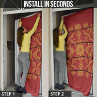 Lesotho Seanamarena Kharetsa Royal Red Door Cover Basotho Traditional Blanket Style - Wonder Print Shop