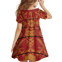 Lesotho Seanamarena Kharetsa Royal Red Family Matching Short Sleeve Bodycon Dress and Hawaiian Shirt Basotho Traditional Blanket Style - Wonder Print Shop