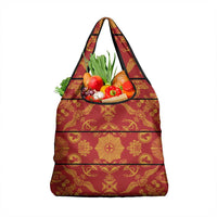Lesotho Seanamarena Kharetsa Royal Red Grocery Bag Basotho Traditional Blanket Style - Wonder Print Shop