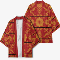 Lesotho Seanamarena Kharetsa Royal Red Kimono Basotho Traditional Blanket Style - Wonder Print Shop
